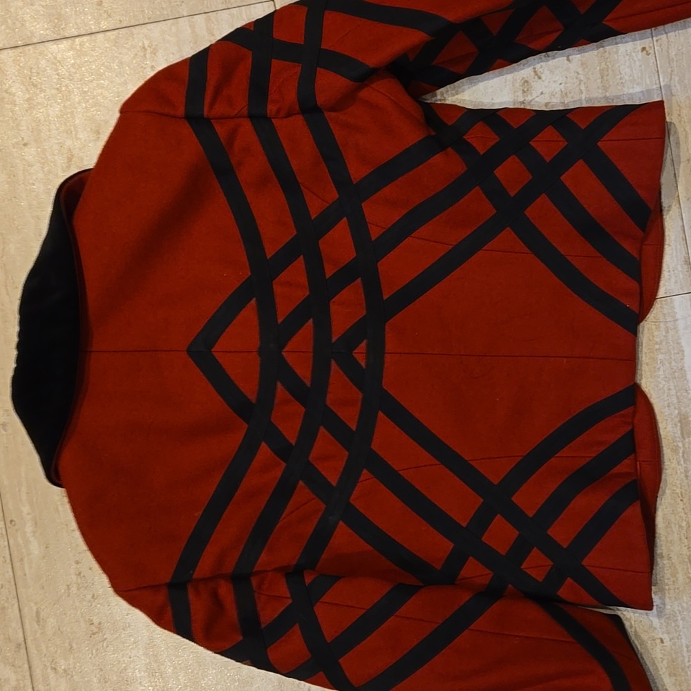 Moschino Cheap and Chic Vintage Red/Black Classic Wool Blend Jacket - Picture 8 of 10